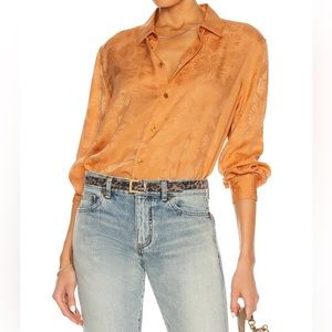 Saint Laurent Silk Western Blouse